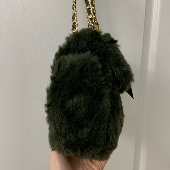 House of Harlow 1960 Deep Green Fur Flap Bag - Picture 5 of 16
